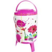 ราคา SmallEvting กระติกน้ำ มีก๊อก ลายดอกไม้ ขนาด 4 ลิตร PN536 กระติกใส่น้ำแข็ง ชมพู (12123135)