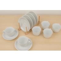ราคา universal ceramics แก้วกาแฟ 0.20 ลิตร & จานรอง 14.5 ซม. จำนวน สีขาว 6 ชุด (12152457)