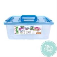ราคา SmallEvting กล่องเก็บของ เอนกประสงค์ ทรงเตี้ย Size L รุ่น PN3402 จำนวน 1 ใบ สีใส storage box สีฟ้า (12129756)