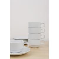 ราคา universal ceramics ชุดแก้วกาแฟทรงซ้อน 0.20 ลิตร & จานรอง 14.5 ซม. สีขาว 6 ชุด (12158627)