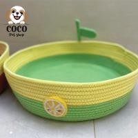 ราคา cocopet shopตะกร้าหวาย ที่นอนแมว ที่นอนสัตว์เลี้ยง ตะกร้านอนหมาแมว ตะกร้าพรมนอนแมวทรงอ่างแมว เบาะนอนแมวDIY นุ่มสบาย เขียว-GR S=35*35 (12172533)