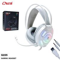 ราคา KGGIT GAMING หูฟังเกมมิ่ง OKER G225 (แถมฟรีแจ๊คแปลง GLEX003 ใช้กับมือถือ)ระบบไฟสี Rainbow PRO GAMING HEADSET ขาว (12193808)