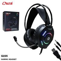 ราคา KGGIT GAMING หูฟังเกมมิ่ง OKER G225 (แถมฟรีแจ๊คแปลง GLEX003 ใช้กับมือถือ)ระบบไฟสี Rainbow PRO GAMING HEADSET ดำ (12193807)