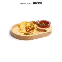 ราคา dkw ชุดที่ใส่ของว่างถาดไม้พร้อมถ้วยแก้ว chip & dip รหัส gw-103 (12146071)