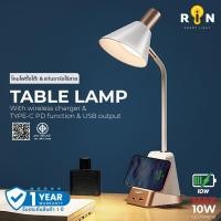 ราคา ริน โคมไฟตั้งโต๊ะ สีขาว มีแท่นชาร์จไร้สาย 10 วัตต์ ปรับหมุนได้ โคมไฟอ่านหนังสือ ถนอมสายตา รุ่นสัมผัส ปรับแสงได้3 ระดับ (12177740)