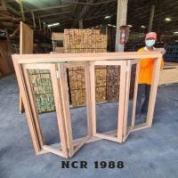ราคา NCR 1988 ชุดหน้าต่างบานเฟี้ยม เปิด 4 บาน ไม่รวมกระจก 200x100 ไม่ใส่กระจก (12182422)
