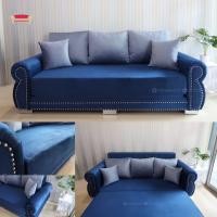 ราคา Sofavariety Sofabed โซฟาเบด รุ่น เวนิส วัสดุผ้าและหนัง เลือกสีได้ ผ้าน้ำเงิน (12160304)