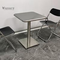 ราคา Wuxury Furniture โต๊ะสแตนเลสแท้ โต๊ะมินิมอลโต๊ะ กินข้าว โต๊ะคาเฟ่ ร้านอาหาร ร้านกาแฟ มินิมอล สี่เหลี่ยม กว้าง 60 cm (12173988)