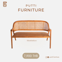 ราคา putti.furniture ม้านั่งหวายมีพนักพิงยาว รุ่นke11 (12174429)