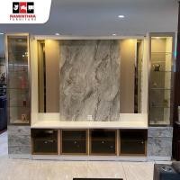 ราคา raminthra furniture ชุดตู้โชว์วางทีวี 3 เมตร รุ่น- พิงค์โกลด์ วางทีวีได้ 75 นิ้ว (12176828)