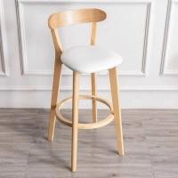 ราคา Kawaree shop เก้าอี้บาร์ขาไม้ เก้าอี้สตูลบาร์ ขาว 43x45x71cm. (12156375)