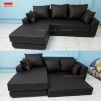 ราคา Sofavariety Sofabed โซฟาเบด รุ่น พับนอน วัสดุหนังPU เลือกสีได้ ดำ (12163862)
