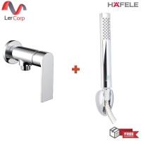 ราคา (hafele) ก๊อกเดี่ยวยืนอาบแบบติดผนัง neckar + ชุดฝักบัวพร้อมสายและขอแขวน 1 ระดับ (495.61.111+495.60.639) (12207070)