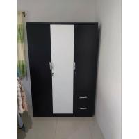 ราคา Singh Furniture ตู้เสื้อผ้า3ประตู ไม้MDF ขนาดกว้าง120ซม.ลึก50ซม.สูง180ซม. สีพาสเทล ดำ (12229416)