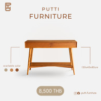 ราคา putti.furniture โต๊ะคอนโซลไม้สักโมเดิร์น2ลิ้นชัก+ชั้นวาง รุ่นts003 (12186427)