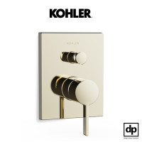 ราคา KOHLER ชุดฝาครอบและวาล์วผสมฝังกำแพงลงอ่างอาบน้ำและยืนอาบ Modulo รุ่น Contemporary สีเฟรนซ์โกลด์ (12187407)