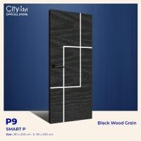 ราคา City idyl. ประตู+วงกบ Combo Set.2 ขนาด80x200cm. โมเดิร์น BLACK ประตู SMART HDF +วงกบไม้จ๊อยซ์ สีโอ็คดำ ประตูภายใน 80X200cm.เจาะลูกบิด P9ดำลายไม้+วงกบ (12196662)