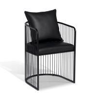 ราคา DunyaveeDesign เก้าอี้เหล็ก อาร์มแชร์ สไตล์ดาร์ค สีดำล้วน เบาะหนัง PU Halo Collcetion Halo Chair + Pillow (12176931)