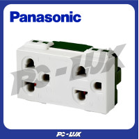 ราคา panasonic เต้ารับคู่3ขา wide panasonic รุ่น weg 15929 สีขาว (12214074)