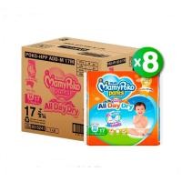 ราคา mamypoko มามี่โพโค กางเกงผ้าอ้อมเด็ก แฮปปี้ ออลเดย์ดราย size m แบบลัง 136 ชิ้น (17ชิ้นx8ห่อ) 039 (12229034)