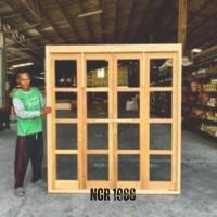 ราคา NCR1988 ชุดวงกบพร้อมประตูบานเฟี้ยมไม้ 4 บาน บานขั้นบันได ติดอุปกรณ์ครบชุด HEFELE ไม่รวมกระจกและงานสี ขนาดวัดนอก 160x200 (12200676)