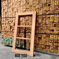 ราคา NCR 1988 หน้าต่างลายบันไดลิง 2 ขั้น ไม้สักอบแล้ว ขอบ 4 นิ้ว ความกว้าง 60 ซม.สูง 90,110,120 ซม. 60x110 ไม่ใส่กระจก (12194287)