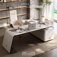 ราคา RSLUXURY โต๊ะทำงานผู้บริหาร ท็อปหินชนวน 1.6M+ตู้ยาว+เก้าอี้ (12188652)