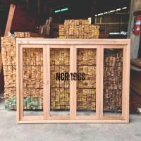 ราคา NCR1988 ชุดวงกบพร้อมประตูบานเฟี้ยมไม้ 4 บาน บานกรอบโล่ง ติดอุปกรณ์ครบชุด HEFELE ไม่รวมกระจกและงานสี ขนาดวัดนอก 200x200 (12200679)