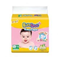 ราคา baby love easytape แพมเพิสเบบี้เลิฟ อีซี่เทป แบบเทป size l มี 72 ชิ้น น้ำหนัก 10 - 14 kg. 047 (12229021)