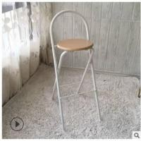 ราคา Kawaree shop เก้าอี้บาร์พับได้ ทรงกลม 65x30x95cm. ขาวเบาะนั่งลายไม้ (12207494)