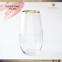 ราคา dining vaisselle - แก้ว sylvia tall glass ทรงสูงขอบทอง หรูหราเพิ่มบรรยากาศในการดื่มน้ำ (12192020)