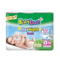 ราคา baby love แพมเพิสเบบี้เลิฟ เดย์ไนท์ สีเขียว size s มี 78 ชิ้น น้ำหนัก 4 - 8 kg. (12207961)