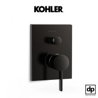 ราคา KOHLER ชุดฝาครอบและวาล์วผสมฝังกำแพงลงอ่างอาบน้ำและยืนอาบ Modulo รุ่น Contemporary สีดำด้าน (12187404)