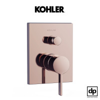 ราคา KOHLER ชุดฝาครอบและวาล์วผสมฝังกำแพงลงอ่างอาบน้ำและยืนอาบ Modulo รุ่น Contemporary สีโรสโกลด์ (12187406)