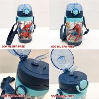 ราคา Thaitrendy ขวดน้ำเด็กอนุบาล (แคร์แบร์) กระติกน้ำเด็ก กระบอกน้ำเด็ก [มีหลอดดูด สายคล้องคอ] ของเล่น ตุ๊กตา แมงมุม 500ML ฝาเด้ง (12222902)