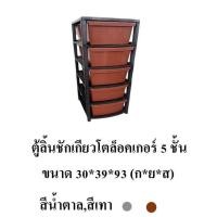 ราคา Thaitrendy ตู้ลิ้นชัก ตู้เก็บเสื้อผ้า ตู้ลิ้นชักพลาสติก กล่องเก็บของ ตู้เก็บของ แบบ3 / 4/ 5 ชั้น 5 ชั้น สีน้ำตาล (12222877)
