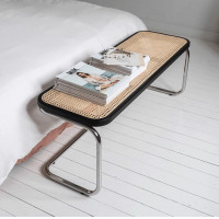ราคา Muufurniture ม้านั่งยาวแต่งด้วยหวาย รุ่น Ailyn (Size 120*38*45 cm.) (Black Color) (12223512)
