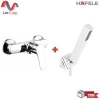 ราคา (hafele) ก๊อกผสมยืนอาบแบบติดผนัง - danube (495.61.079) + ฝักบัวสายอ่อน 1 ระดับ (495.60.640) (12230825)