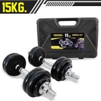 ราคา POWER REFORM ดัมเบลกล่อง ชุดดัมเบลแผ่นดำเคลือบEpoxy 15 กก.- 50 กก. Dumbbell Barbell Set 15 Kg. Premium (12229879)