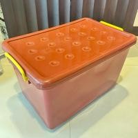 ราคา Thaitrendy กล่องพลาสติก กล่องเอนกประสงค์ กล่องเก็บของ (ขนาดใหญ่ 34.5x52x28.5 ซม.) น้ำตาล (12224016)