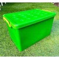ราคา Thaitrendy กล่องพลาสติก กล่องเอนกประสงค์ กล่องเก็บของ (ขนาดใหญ่ 34.5x52x28.5 ซม.) เขียว (12224017)