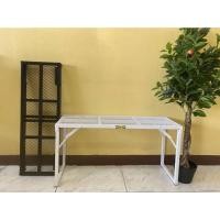 ราคา Anuson เก้าอี้เหล็กพับได้หน้าตะแกรงฉีก เหล็ก7หุน เกรด A 30x90x45cm. ขาว (12217143)