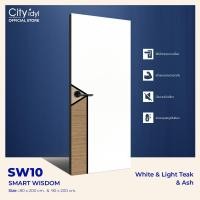 ราคา ซิตี้ ไอดีล ประตูภายใน SMART HDF รุ่นsw10 ประตูสำเร็จรูป ประตูห้องนอน ประตูห้องทำงาน ติดตั้งบานเลื่อนได้ White & Light Teak 100x200ซ.ม. (1) (12228548)