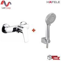 ราคา (hafele) ก๊อกผสมยืนอาบแบบติดผนัง - danube (495.61.079) + ชุดฝักบัว ปรับ 3 ระดับ (495.60.624) (12231003)