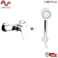 ราคา (hafele) ก๊อกผสมยืนอาบแบบติดผนัง - danube (495.61.079) + ชุดฝักบัวสายอ่อน 3 ระดับ (495.60.641) (12230859)