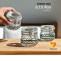 ราคา IKEA โหล แก้ว ฝาปิดสนิท 130ml แพ็ก 3 KORKEN ลายเขียว 3 โหล (12235052)