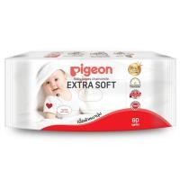 ราคา pigeon พีเจ้น baby wipes ทิชชู่เปียกพีเจ้น เบบี้ไวฟ์ ผ้าเปียกเด็ก 1 แถม 1 สีแดง บรรจุ 60 แผ่น 033 (12223378)