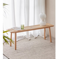 ราคา Muufurniture ม้านั่งไม้แต่งหวาย รุ่น Hatsu (Size 120*28*42 cm.) (12223483)
