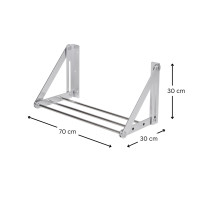 ราคา PFH ราวตากผ้าติดผนังพับได้ 60-70 cm 3 ราวตาก ราวสแตนเลส 304 70 cm 3 ราวตาก (12254320)