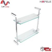ราคา (hafele) ชั้นวางของแบบกระจก 2 ชั้น รุ่น renoir 2-tier gl.shelf chr.pol. 400x390m (499.98.005) (12264970)